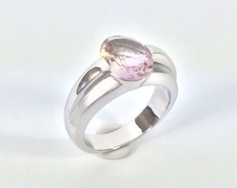 Ametrin Silberring // 925 Sterling Silber // Mattes Rhodium Finish // Modernes Design // Größe #7