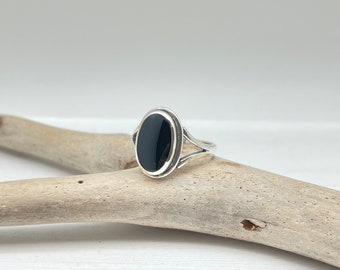 Oval Black Onyx Ring, Black Onyx Ring, Minimalist Onyx Ring, Onyx Couples Ring, Best Selling, 925 Sterling Silver, Size 4, 5, 6, 7, 8, 9, 10
