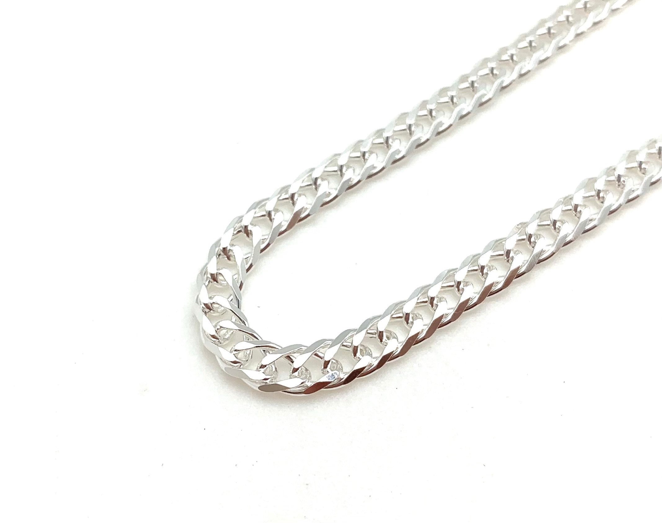 Sterling Silver Curb Chain Necklace, 4.2mm Rombo, Italian 925 - Etsy