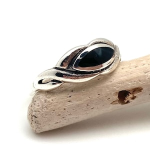 Black Onyx Celtic weave Ring 4-10 - Best Selling Onyx Ring - Onyx Silver Signet Ring - Black Onyx Stone Ring - Black Onyx Sterling