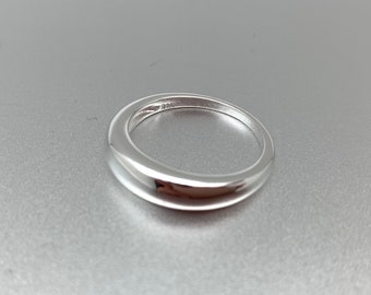 Dome Silver Ring / Dome Convex Silver Band / Minimalist Medium Dome Ring /  size 5, 6, 7, 8, 9, 10, 11, 12 / 925 Sterling Silver