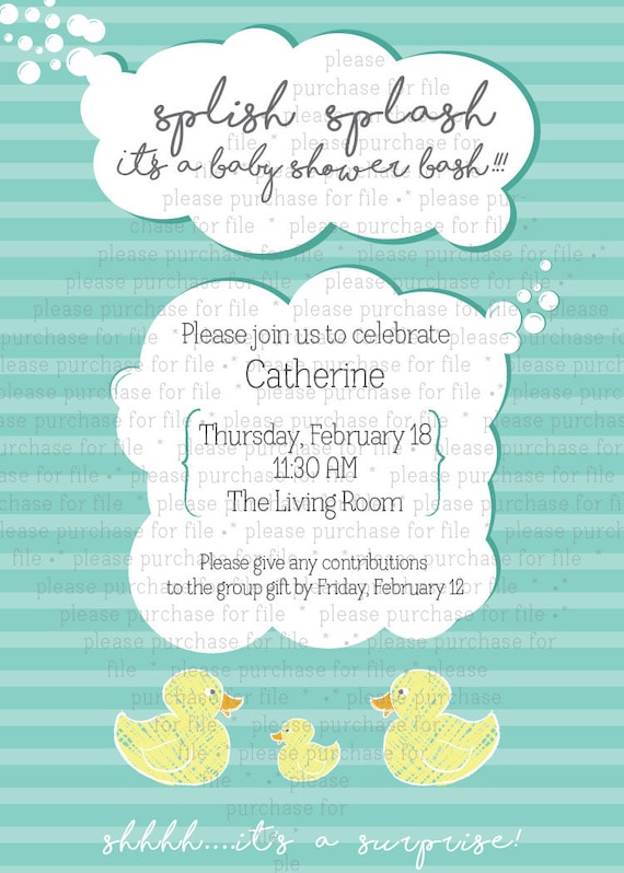 Splish Splash Baby Shower Bash Invite | Etsy