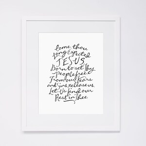 Come Thou Long Expected Jesus, Art Print, Digital Download, Holiday Decor image 3