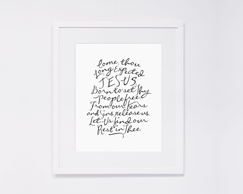 Come Thou Long Expected Jesus, Art Print, Digital Download, Holiday Decor image 3