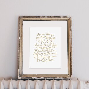 Come Thou Long Expected Jesus, Art Print, Digital Download, Holiday Decor image 2