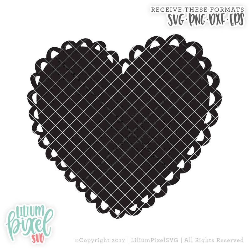 Frilly Heart Svg Files / Valentines SVG Cutting Files / Etsy