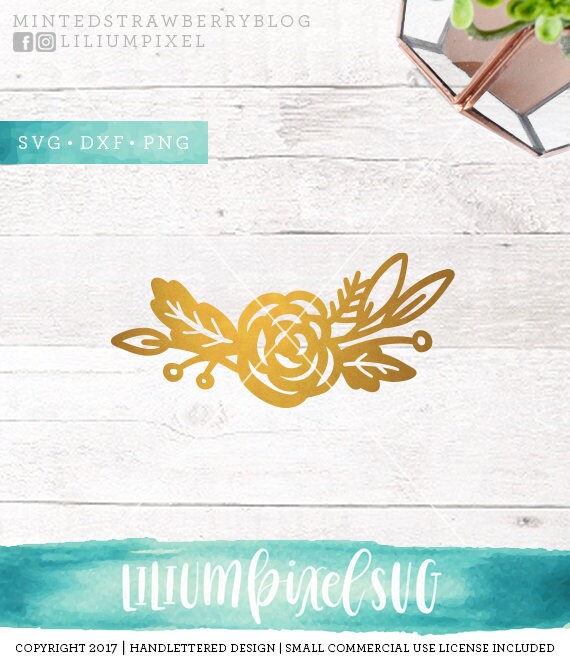 Floral Accent Svg Cutting Files / Flower SVG DXF PNG Files / | Etsy
