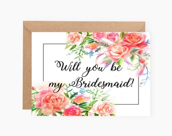 Will you be my bridesmaid card, will you be my bridesmaid printable, will you be my bridesmaid card printable, bridesmaid cards, proposal