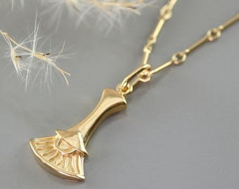 Gold egyptian lotus flower necklace for women