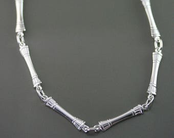 Handcrafted sterling silver link bar chain, handmade Egyptian silver chain, gift for her, egyptian jewelry, link bar necklace, unique gift