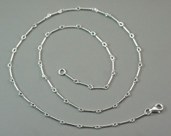 Sterling silver link bar chain