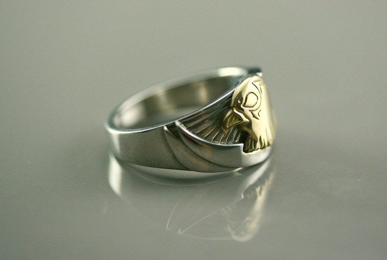 Eagle Mens Ring American Eagle Ring Eagle Head Mens Ring Etsy UK
