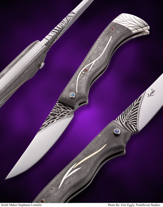 Folding Knife Art Knife One of a Kind Creation Handmade Pocket Knife Hand  Carved Blade -  Israel