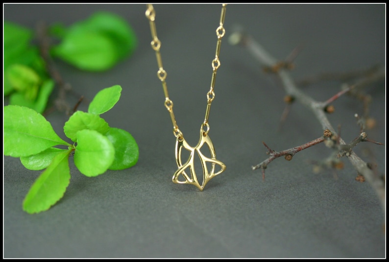 celtic jewelry antique necklace elfic jewelry Art nouveau gold necklace medieval necklace handmade celtic gift celtic gold necklace