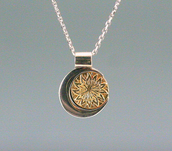 Sun Necklace Gold and Silver