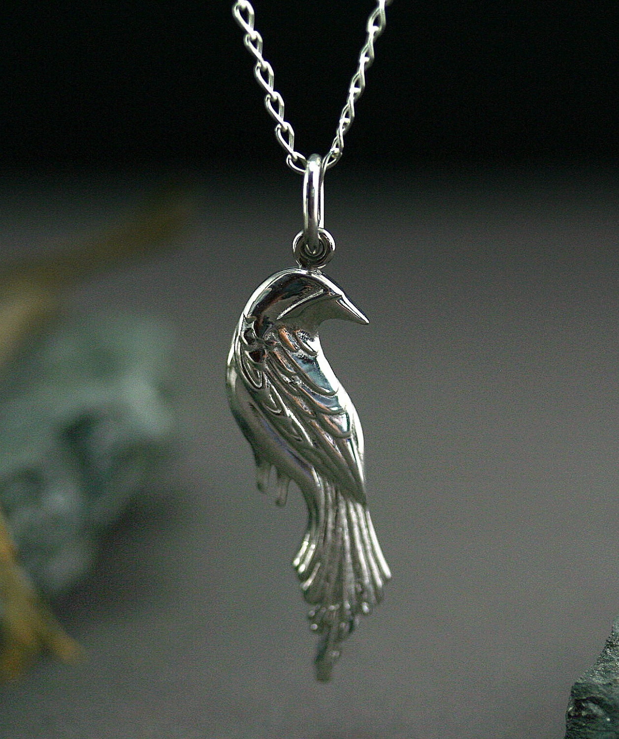 Phoenix pendant Silver phoenix pendant bird pendant silver Etsy