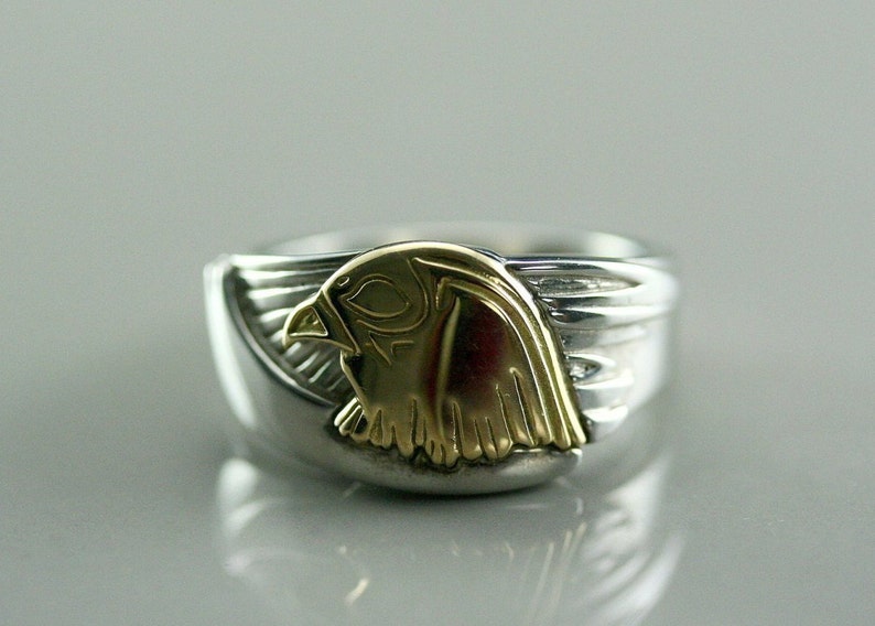 Eagle Mens Ring American Eagle Ring Eagle Head Mens Ring Etsy UK