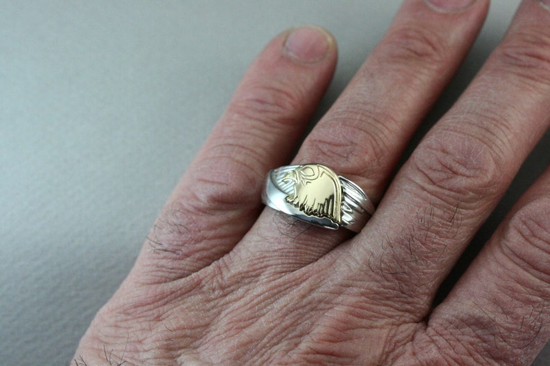 Eagle Mens Ring American Eagle Ring Eagle Head Mens Ring Etsy UK
