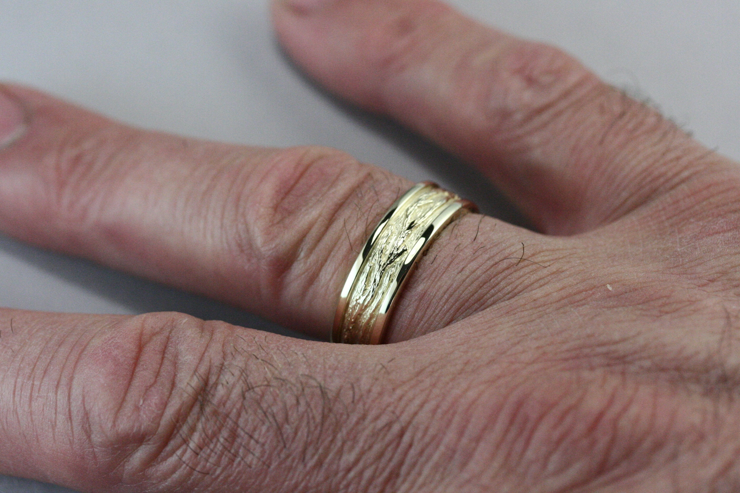 Solid gold men ring solid gold men's branch ring tree Etsy