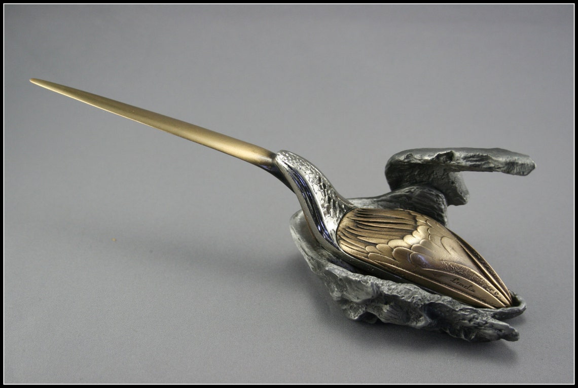 Bird Sculpture Metal Letter Opener Bird Letter Opener Etsy