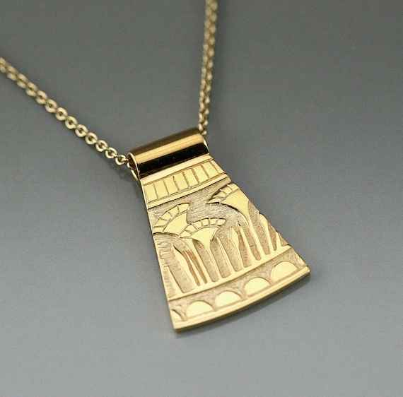 Gold Egyptian Eye Of Horus Pendant Necklace | Classy Men Collection