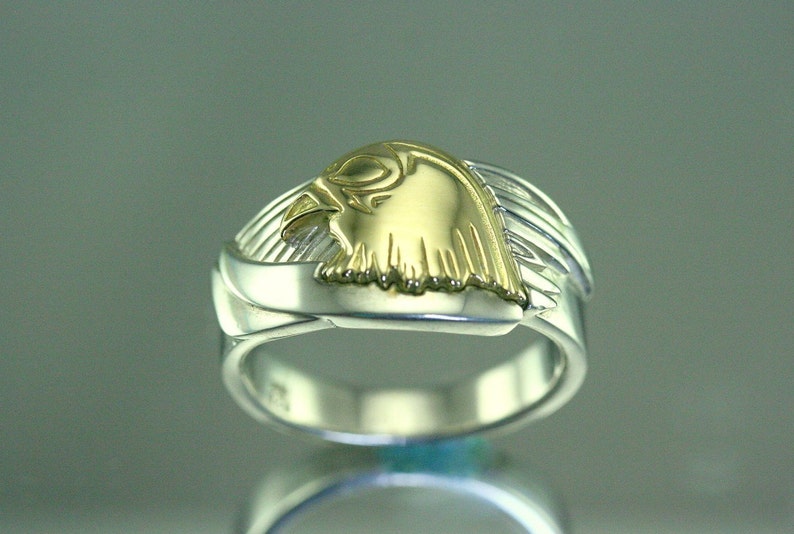 Eagle Mens Ring American Eagle Ring Eagle Head Mens Ring Etsy UK