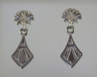 Silver art deco earring, silver egyptian earring, antique silver earring, egyptian jewelry, art deco jewelry, antique jewelry, vintage