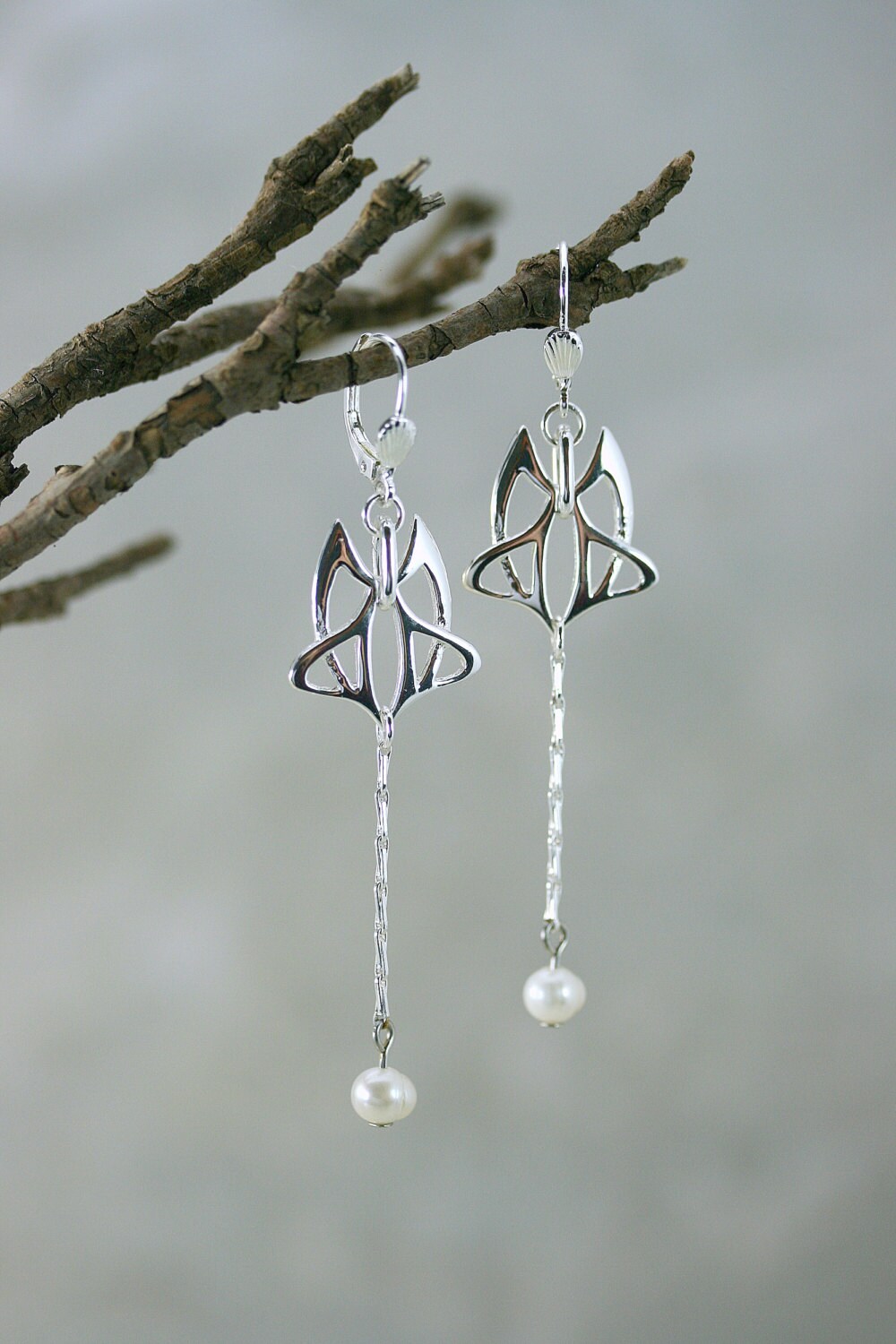 Art Nouveau Earrings Silver Art Nouveau Earrings Celtic Jewelry Symbolic Jewelry Handmade Jewelry Medieval Wedding