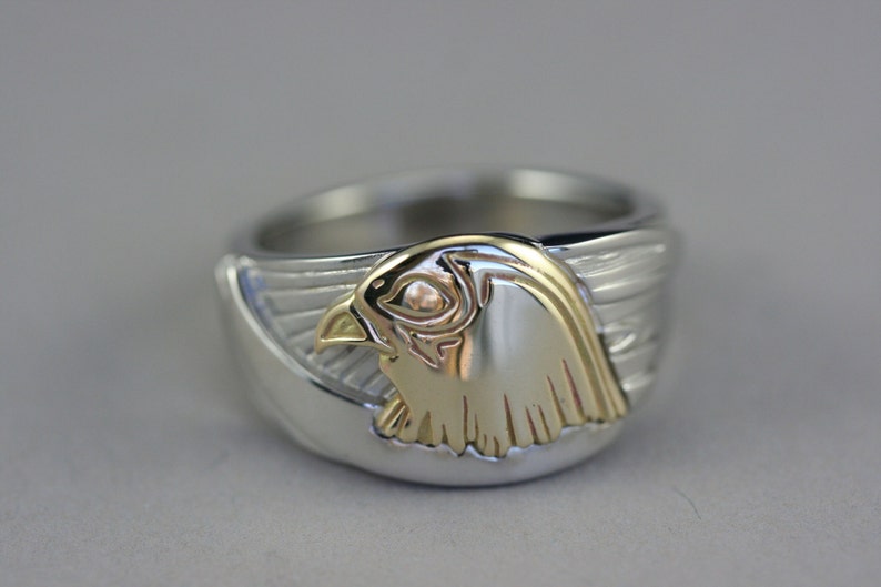 Eagle mens ring american eagle ring Eagle head mens ring Etsy