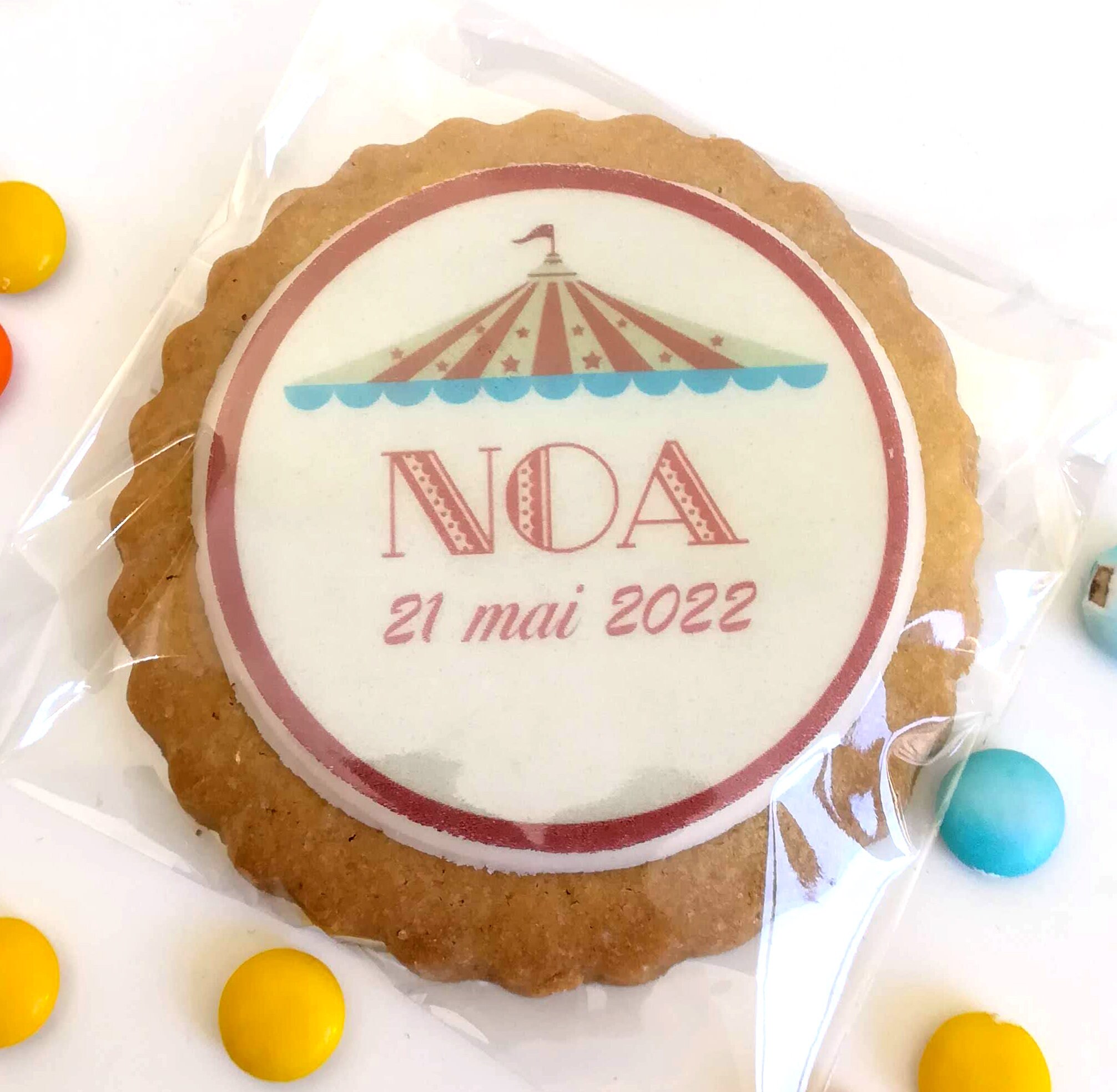 x10 Biscuits sablés personnalisés thème "cirque/fête foraine"