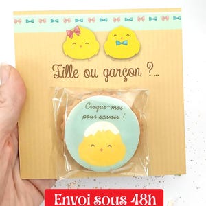 Carte poussin "Fille ou garçon" voor gender reveal