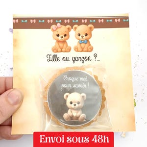 Carte ourson "Fille ou garçon" pour gender Reveal (ou annonce grossesse, sexe révéler, annonce de bébé)