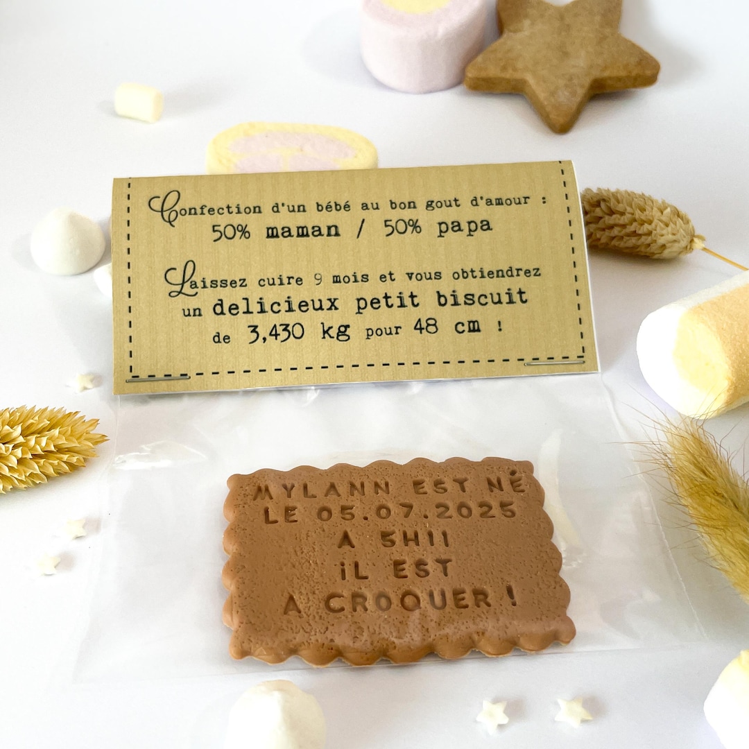 HOT Biscuit Faire Part Naissance Garcon Moderne Faire-part