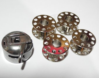 Bobbin Case +4 Boobins Singe, Brother, Kenmore, janome, New Home, #JO1313ZW
