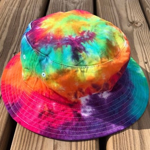 Tie Dye Bucket Hat Tie Dye Bandana Tie Dye Adult Hat Tie Dye Baby Bucket Hat Hippie Rainbow Bucket Hat Hand Dyed Michigan imagen 1