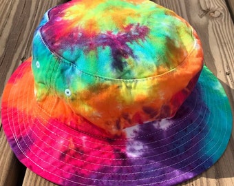 Tie Dye Bucket Hat - Tie Dye Bandana - Tie Dye Adult Hat - Tie Dye Baby Bucket Hat - Hippie - Rainbow Bucket Hat - Hand Dyed - Michigan