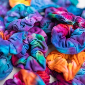 Tie Dye Scrunchies - Tie Dye Hair Accessories - Hippie - Multi Pack