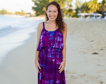 Tie Dye Dress - Women's Maxi Dress - Tye Dye Dress - Bohemian Dress  - Beach Dress - Hippie  - Sizes XS - 3XL - Custom Tie Dye Dress