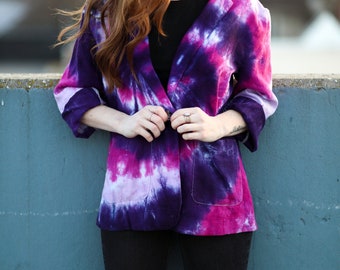 Tie Dye Women's Blazer - Women's Blazer - Tie Dye Women's Jacket - Rainbow Blazer - Hippie Chic - Business Boss