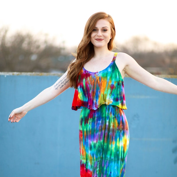 Tie Dye Dress - Women's Tie Dye Maxi Dress - Tye Dye Dress - Bohemian Dress  - Beach Dress - Hippie  - Sizes XS - 3XL - Custom Tie Dye