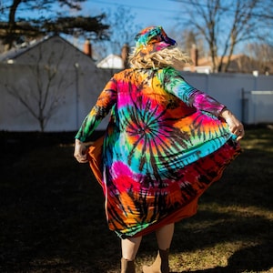 Rainbow tie dye cardigan sale