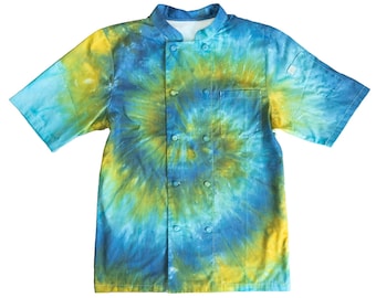 Camisa de chef Tie Dye - Abrigo de chef ligero con ventilaciones ocultas - Regalo de chef Tie Dye - Hippie - Regalo para chef - Tie Dye - S-5XL