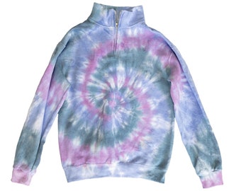 Tie Dye Quarter-Zip Sweatshirt - Sizes S-3XL - Tie Dye Sweatshirt - Tye Dye Sweatshirt