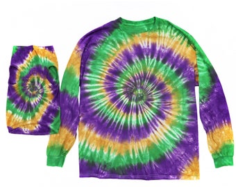 Tie Dye Dog & Owner Matching Set - Mardi Gras Apparel - Doggy and Me Set - Dog Apparel - Dog Shirt - Sizes: XS -3XL