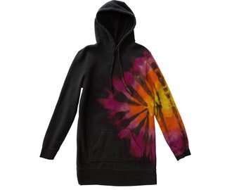 Tie Dye Hoodie Dress - Hooded Pullover Dress - Women's Hoodie Dress - Tie Dye Dress - Women's Hoodie Dress - Sizes: XS-2XL