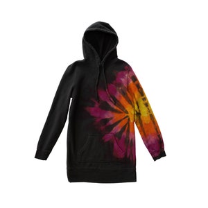 Tie Dye Hoodie Kleid - Kapuzen Pullover Kleid - Damen Hoodie Kleid - Tie Dye Kleid - Damen Hoodie Kleid - Größen: XS-2XL