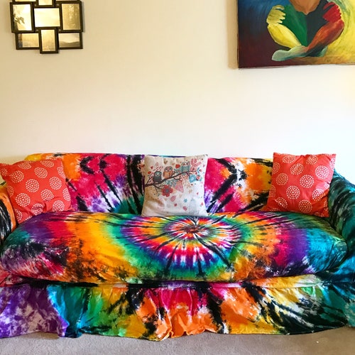 Tie Dye Pillow Case Spiral Multicolor Decorative Sofa Cushion cover Throw Couch 