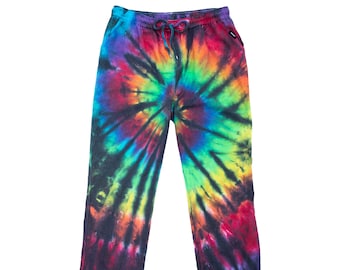 Tie Dye Men’s Casual Beach Trousers - Linen Summer Pants - Mens Pants - Rainbow Pants - Sizes: S-3XL