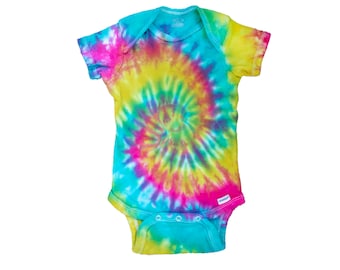 Handmade Tie Dye Baby Onesie – 100% Cotton Bodysuit