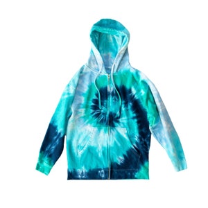 Tie Dye Midweight Full-Zip Hooded Sweatshirt - Tie Dye Zip Up - Tie Dye Hoodie - Tye Dye Zip Up Hoodie - Sizes: S-2XL - Custom Tie Dye